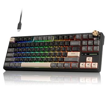 Teclado mecânico RK ROYAL KLUDGE R87 Pro 75% cremoso - Teclado