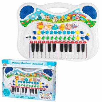 Brinquedo Teclado Mini Pianinho Infantil Som E Melodia Bebê Cor Azul