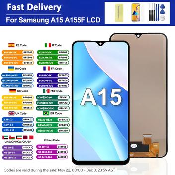Tela LCD De 6,5 ''A15 4G SM-A155F Para Samsung A15 5G SM-A156B Com Tela ...