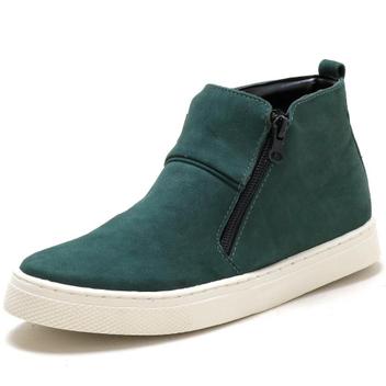 Tênis Botinha Feminino Couro Nobuck Zíper Verde Musgo - Q\u0026AmpA - Outros Moda e Acessórios - Magazine Luiza