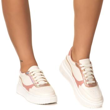 Tenis Creper Feminino Casual Rosa Nude Estilo Shoes - Tênis Feminino