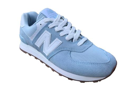 T nis feminino new balance 574 azul claro wl574pg2 T nis