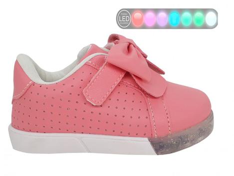 Tênis pampili luz store baby fun rosa