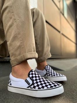 Tênis Mad Rats Sem Cadarço Slip On Preto Branco Quadriculado