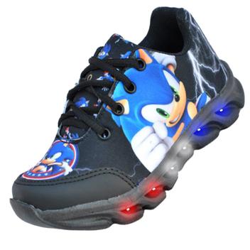Tenis Masculino Infantil Led Luzinha Sonic Meninos Vick Kids