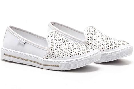 Slip On DAFITI SHOES Lasercut Branco - Compre Agora