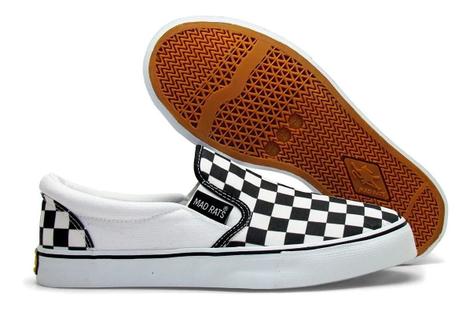 Tênis Xadrez Slip On Mad Rats Oficial Sem Cadarço - Simple