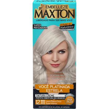 Tinta de Cabelo Maxton Louro Platina Cinza Super Intenso 12.111 ...