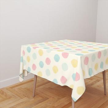 Toalha De Mesa Quadrada 4 Lugares Tecido Oxford Poá Aquarela Candy ...