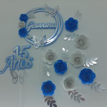 Bolo flores 15 anos  Compre Produtos Personalizados no Elo7