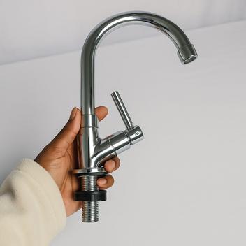 Torneira De Mesa ABS Branca Para Cozinha com Bica Alta E Acionamento 1/4 De Volta - Star produtos - Torneira e Misturado