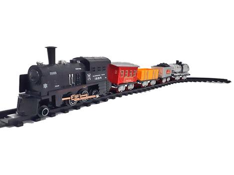 FERRORAMA TREM ELETRICO MAQUINA LOCOMOTIVA COM TRILHOS E VAGOES GRANDE  12,5X17,5CM 20PÇS CLASSIC TRAIN : : Brinquedos e Jogos