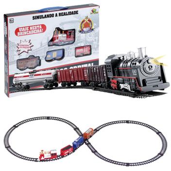 Trem De Brinquedo Com Trilho A Pilha Locomotiva Infantil - Shop Macrozao