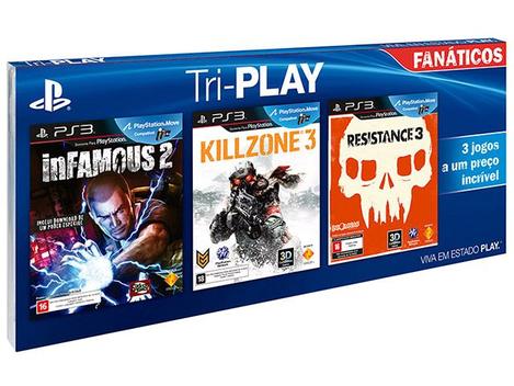 Tri-Play Fanáticos p/ PS3 Sony - Infamous 2 Killzone 3 Resistance 3 - Jogos  de Ação - Magazine Luiza