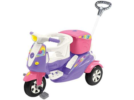 Motoca Infantil Triciclo Rosa com Empurrador - Lugo Brinquedos - Velotrol e  Triciclo a Pedal - Magazine Luiza