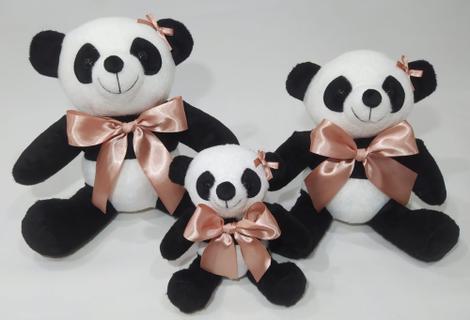 Trio De Ursos Panda Pelúcia Fofinho Nicho Laços Coloridos - Baby Adoletá -  Pelúcia - Magazine Luiza