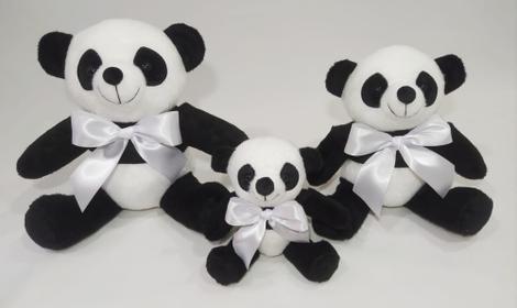 Trio De Ursos Panda Pelúcia Fofinho Nicho Laços Coloridos - Baby Adoletá -  Pelúcia - Magazine Luiza