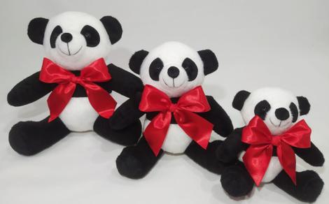 Trio De Ursos Panda Pelúcia Fofinho Nicho Laços Coloridos - Baby Adoletá -  Pelúcia - Magazine Luiza