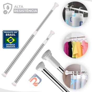 Tubo Extensor Suporte Cortina Banheiro Box De 70cm A 1,20m - Toprj ...
