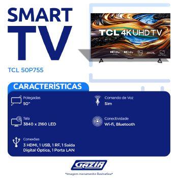 Tv 50p Tcl 4k Google Tv Wifi Comando De Voz - 50p755 - SEMP TCL - Smart ...