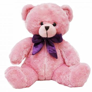 Urso Rosa Urso Rosa Com Laço 35Cm - Pelúcia - Fofy Toys - Pelúcia - Magazine Luiza