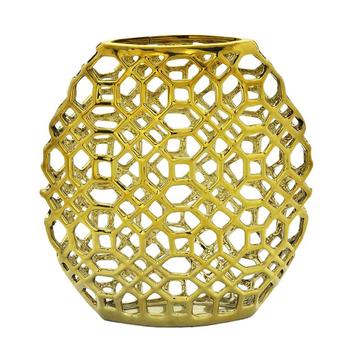 Vaso In Gres Porcellanato Modello Lotus, Fatto A Mano, Resistente Al Gelo - 22x12 Cm Con Foro Di Drenaggio