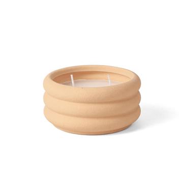 Vela com Suporte em Cerâmica Nude 12cm - MART - Velas Decorativas