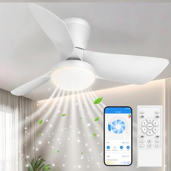 Ventilador de teto Acesal de baixo perfil de 30 polegadas com luzes e ...