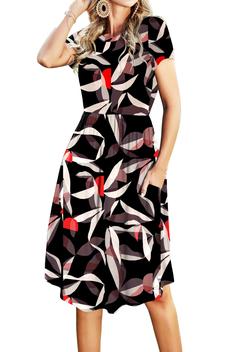 Simier Fariry Women's Hide Belly Midi Dress With Pockets - Casual Work Dress, Flowy Fit - View #7