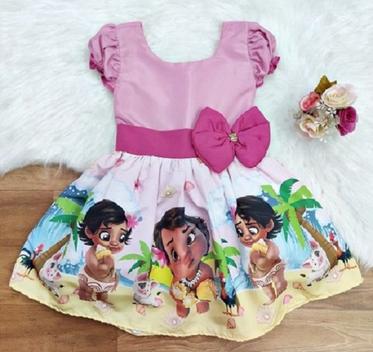 Vestido moana de festa - tam 4 anos - pozinho mágico