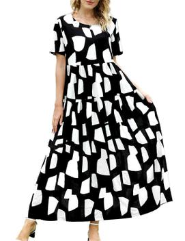 Vestido Floral YOVION Para Meninas - Boho Sem Mangas Com Bolsos 6-12 Anos