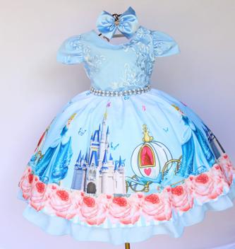 Vestido Festa Cinderela Luxo, Roupa Infantil para Menina Usado 72258518