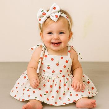 Vestido Infantil Menina Estampado Verão Alça Regulavel - Bento Baby