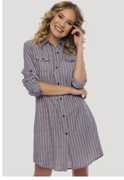 Vestido listrado cinza e cheap branco