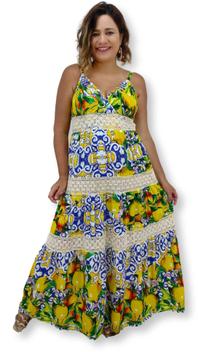 Vestido Longo Al a Indiano Colorido Renda BOHO Ver o 21096 Sarat