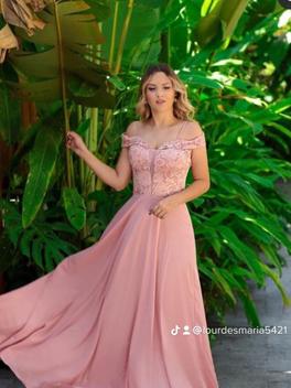 Vestido longo cheap cor rose