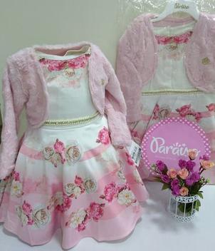 Vestido Luxo Paraiso Festa 1 2 3 4 + Bolero Menina 8194 - Paraíso ...