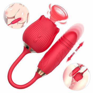 Vibrador Rosa Sugador de Clitóris Estimulador Ponto G com Bullet Vai e