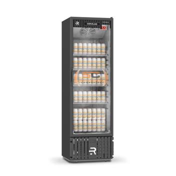Geladeira/refrigerador 400 Litros 1 Porta Preto Porta de Vidro - Refrimate - 220v - VCCE400pv