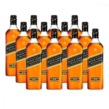 Whisky Escocês Johnnie Walker Black Label 12 anos 1 Litro Caixa