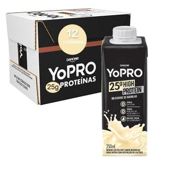 Yopro 25G Proteinas Milkshake Baunilha 250Ml (12 Unidades) - Bebida ...