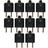 10 Plugue Plug Tomada Macho 2 Pinos 10a 180 Graus Preto Margirius