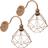 2 Luminárias Arandela de Parede Aramada Diamante P Industrial Retro Cobre Rose Gold Agp Ilum Vintage