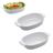 2 Travessas em Melamina 450ml Saladeira Bowl Pote Oval