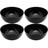 4 Bowls de Vidro Opalino 1,8L Diwali Black Lyor 21cm Tigela Saladeira Cumbuca