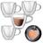 4 Xicaras de Café Vidro Duplo Coração 80ml Nespresso Dolce Gusto