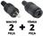 4un Conector Plug Paf Din 2 Pinos Macho e Femea Philips Akai Grundig Marantz Sansui Telefunken