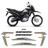 Adesivos Honda Bros 160 2022 Moto Preta Faixa Dourada/prata