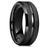 Anel Preto de Aço Inoxidável Feminino Masculino 8mm