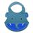 Babador de Silicone Cata Migalha Elefante Azul  Kababy